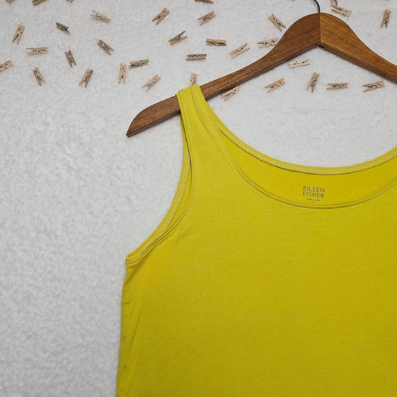 Eileen Fisher Yellow Organic Cotton Lycra Tank Top Women's Size S Sleeveless - Picture 3 of 12